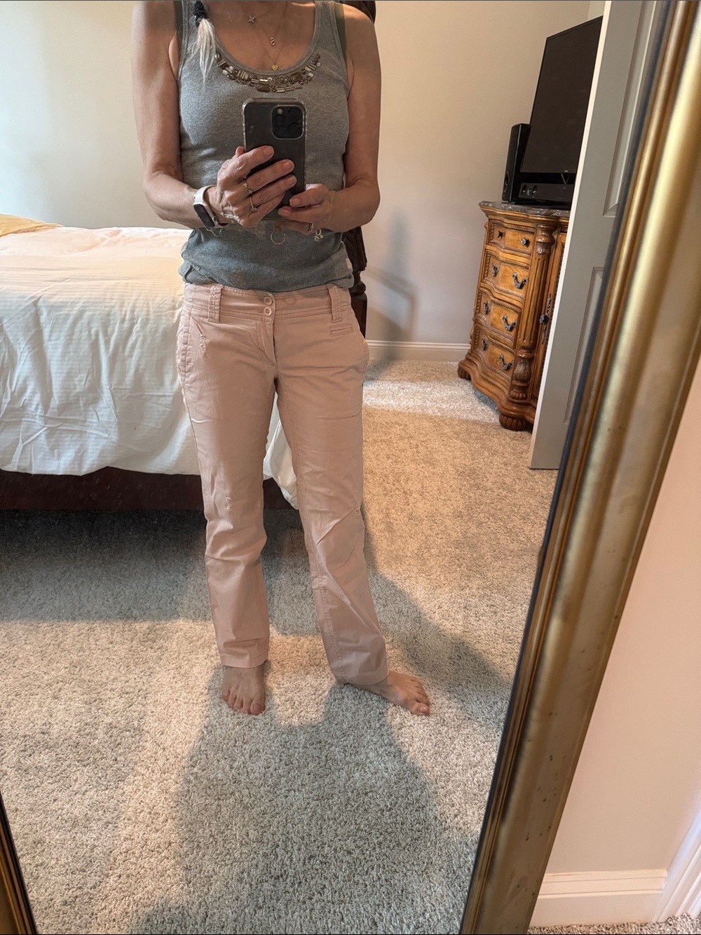 New York & Company Straight-Leg Pants in Blush Pink